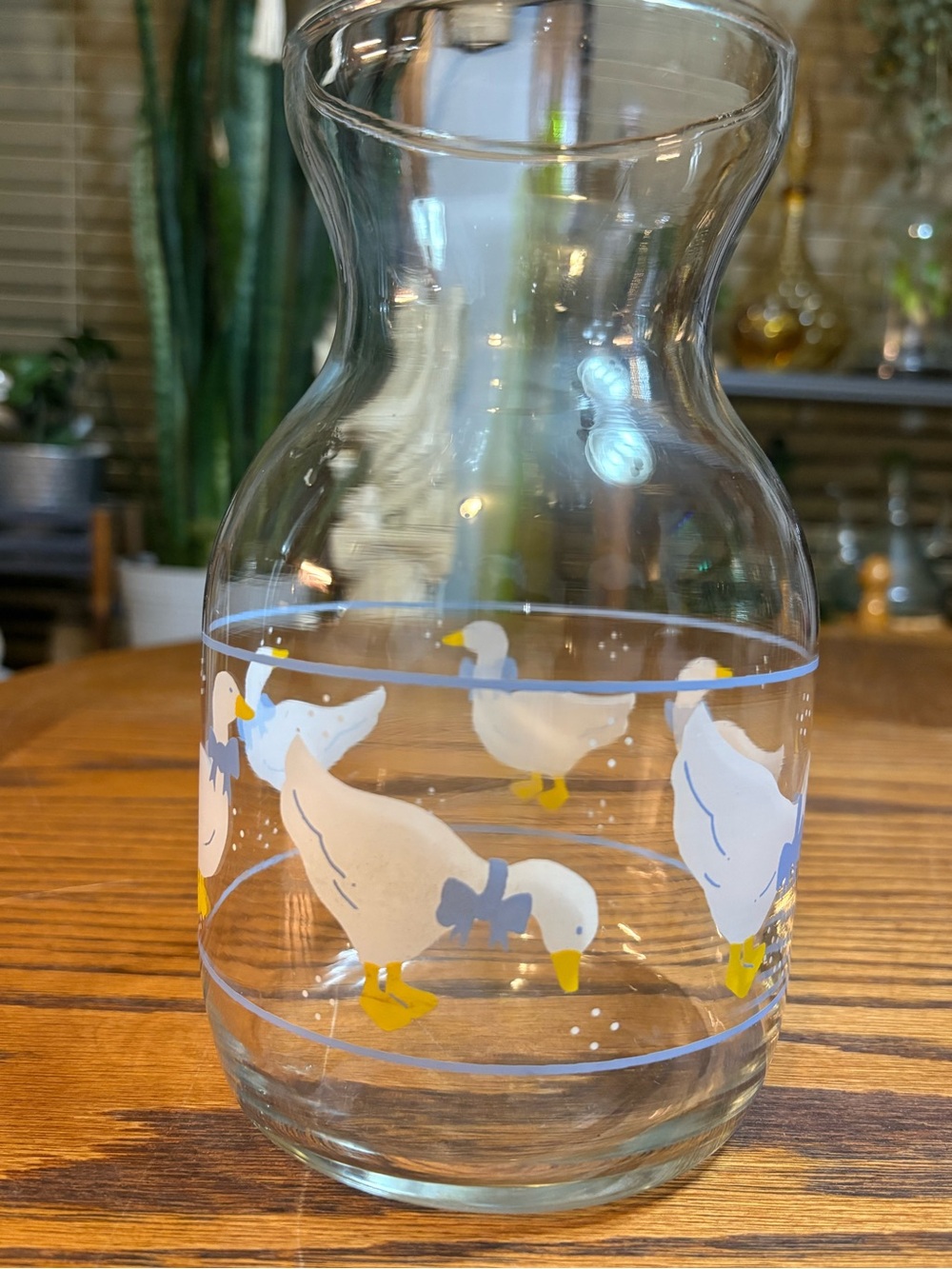 COUNTRY GOOSE 1980’s Glass Juice Decanter